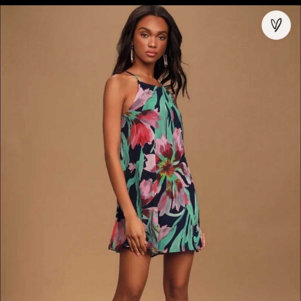 Lulu's Here and Luau Floral Swing Dress